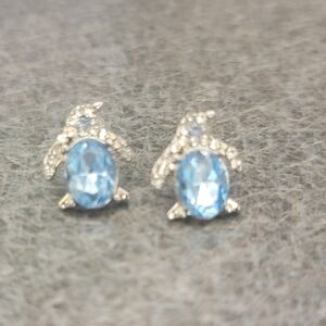Dainty Penguin Rhinestone Stud Earrings